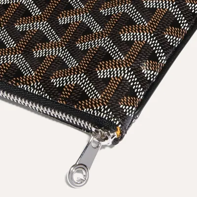 Sénat PM Pouch Stripes and Initials - Black