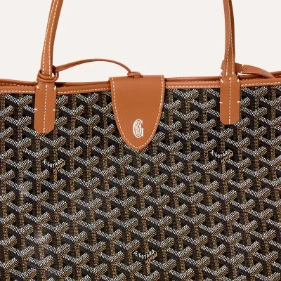Saint Louis GM bag Stripes and Initials - Black & Tan