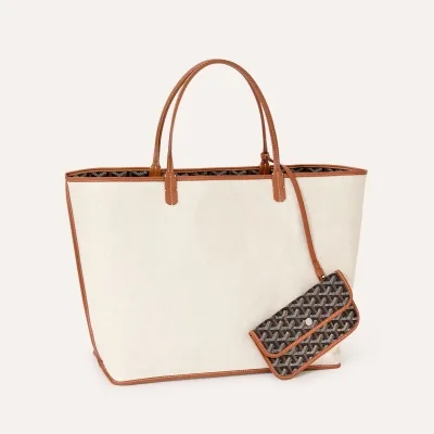 Saint Louis GM bag Stripes and Initials - Black & Tan