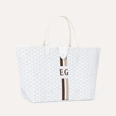 Saint Louis GM bag Stripes and Initials - White