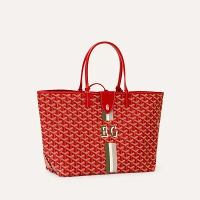 Saint Louis PM bag Stripes and Initials - Red