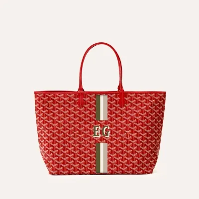 Saint Louis PM bag Stripes and Initials - Red