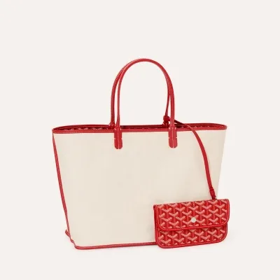 Saint Louis PM bag Stripes and Initials - Red