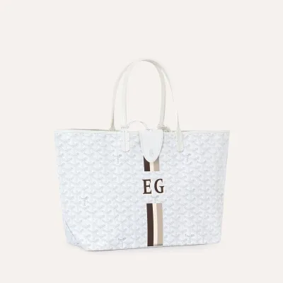 Saint Louis PM bag Stripes and Initials - White