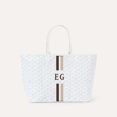 Saint Louis PM bag Stripes and Initials - White