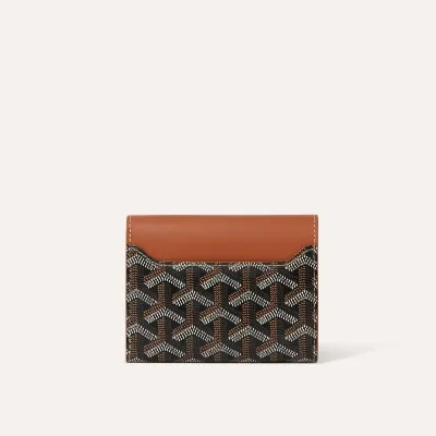 Saint-Gabriel wallet Stripes and Initials - Black & Tan