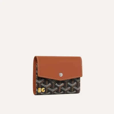 Saint-Gabriel wallet Initials - Black & Tan