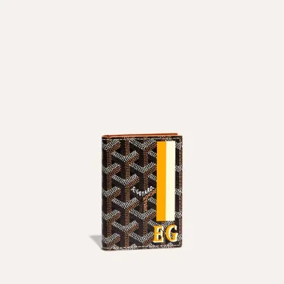 Porte-cartes Saint-Marc Bandes et Initiales - Noir & Naturel