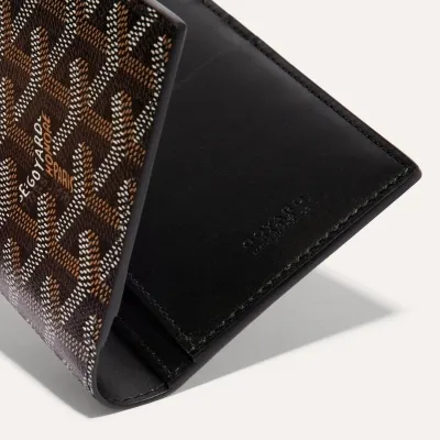 Saint-Roch Wallet Stripes and Initials - Black