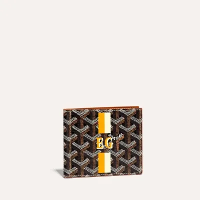 Saint-Thomas Bill Fold Stripes and Initials - Black & Tan