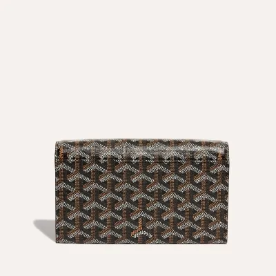 Varenne pouch-wallet stripes and initials - Black