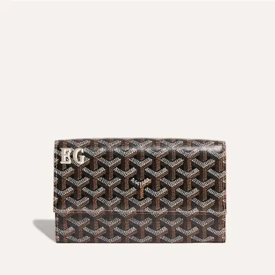 Varenne pouch-wallet initials - Black & Tan