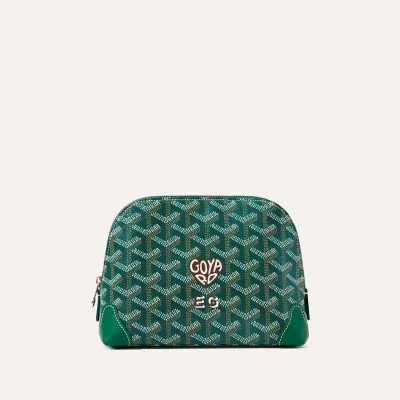 Vendôme Cosmetic pouch Cœur and Initials - Green