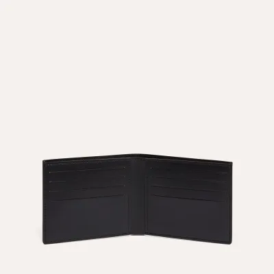 Victoire Wallet Stripes and Initials - Black