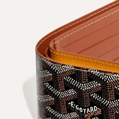 Victoire Wallet Initials - Black & Tan