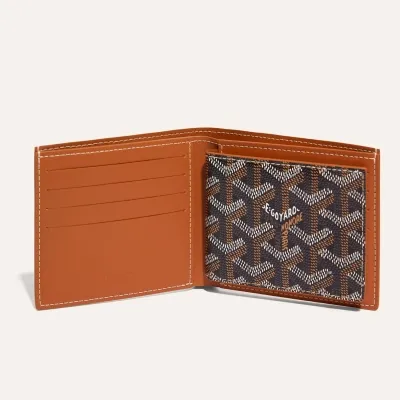 Victoire Wallet Initials - Black & Tan