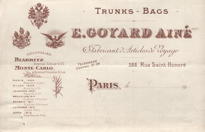 Ancienne publicité Goyard